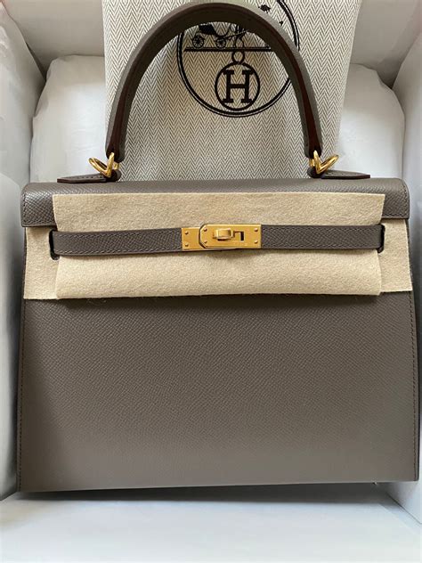 hermes kelly 25 gris meyer|Hermes gris meyer purses.